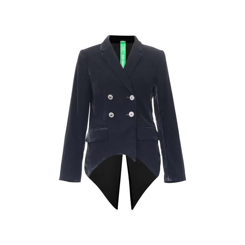 Upcycled Vintage Double-Breasted Velvet Tailcoat