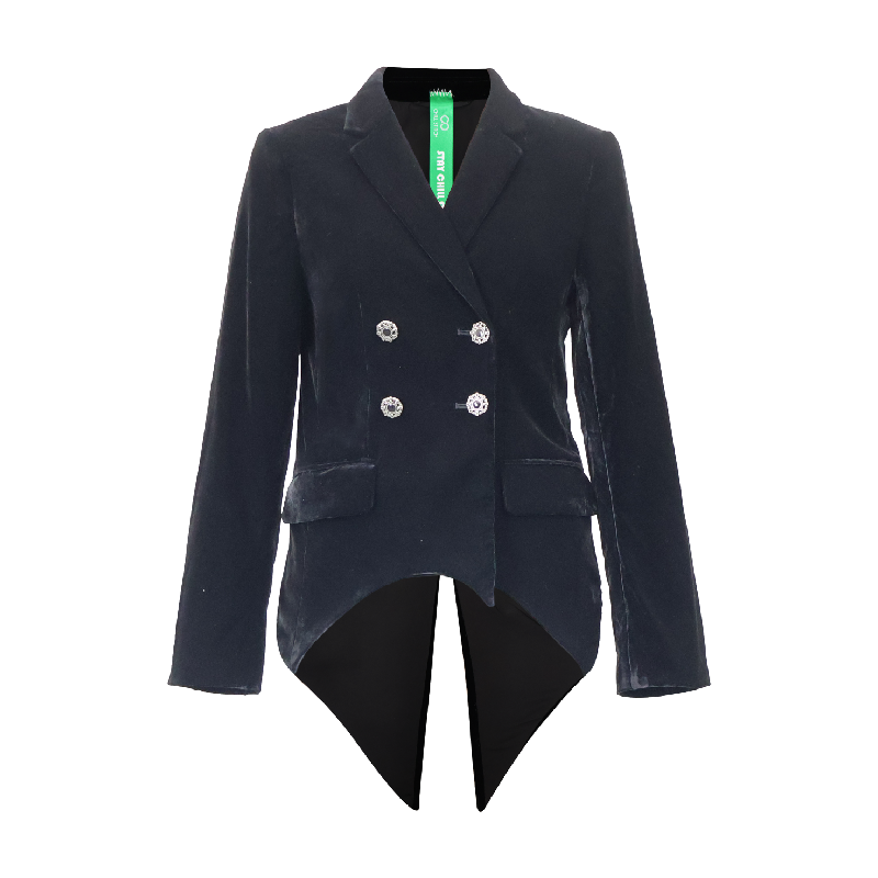 Upcycled Vintage Double-Breasted Velvet Tailcoat