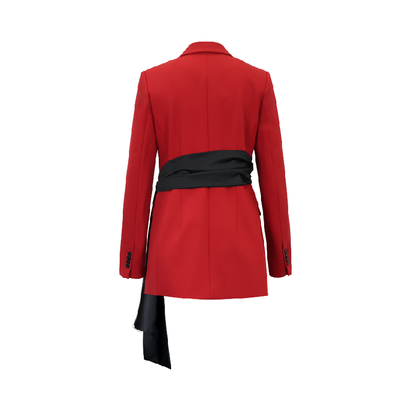 Upcycled Asymmetric Belted Blazer – Modern Sustainable Officewear