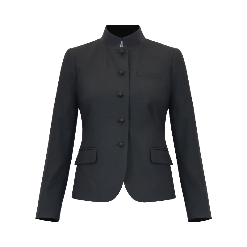 Sustainable Mandarin Collar Blazer for Women – Knot Front