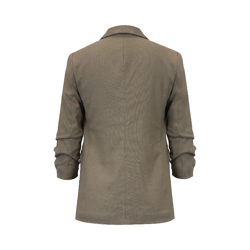 ✨ Women’s Metallic Blazer with Chrome Hardware – Futuristic Tailoring