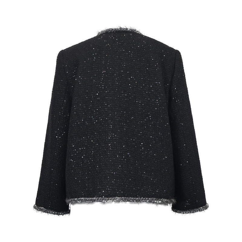 Upcycled Sequined Tweed Flower Blazer