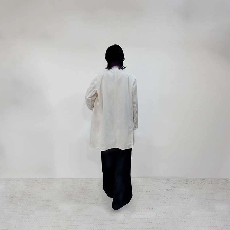 Sustainable White Linen Stand-Collar Jacket for Women – Relaxed & Elegant