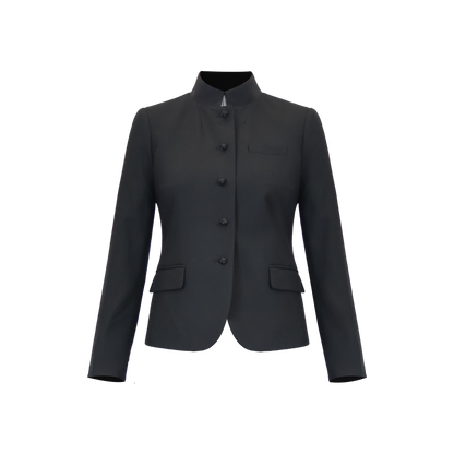 Sustainable Mandarin Collar Blazer for Women – Knot Front