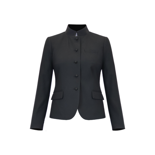 Sustainable Mandarin Collar Blazer for Women – Knot Front