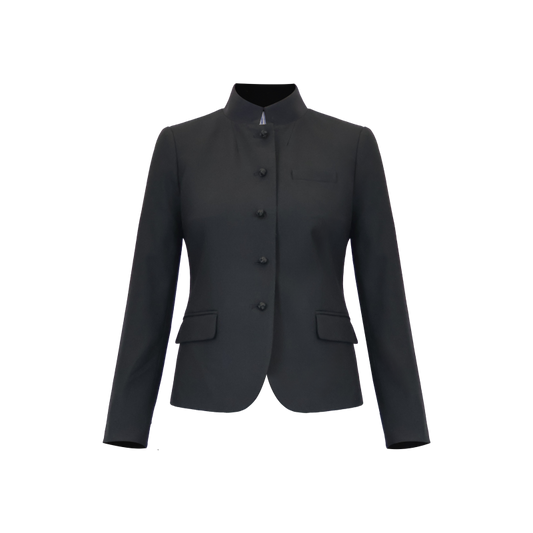 Sustainable Mandarin Collar Blazer for Women – Knot Front
