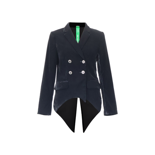 Upcycled Vintage Double-Breasted Velvet Tailcoat