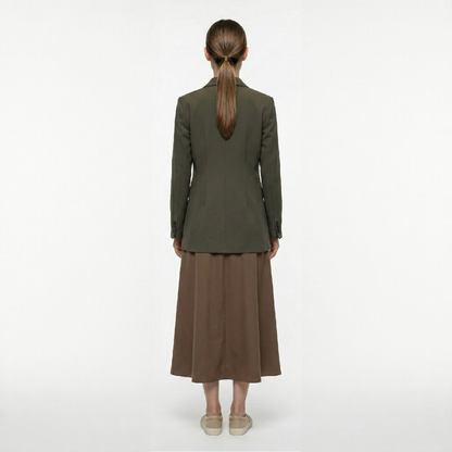 Adjustable Reconstructed Blazer with Metallic Zippers