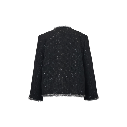 Upcycled Sequined Tweed Flower Blazer