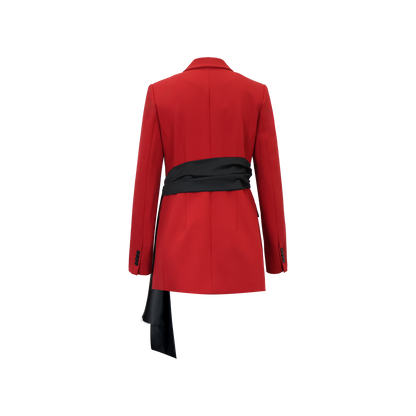 Upcycled Asymmetric Belted Blazer – Modern Sustainable Officewear