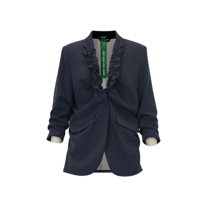 Upcycled Ruffled Blazer – Sustainable Women’s Jacke