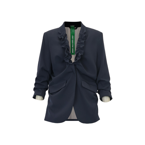 Upcycled Ruffled Blazer – Sustainable Women’s Jacke