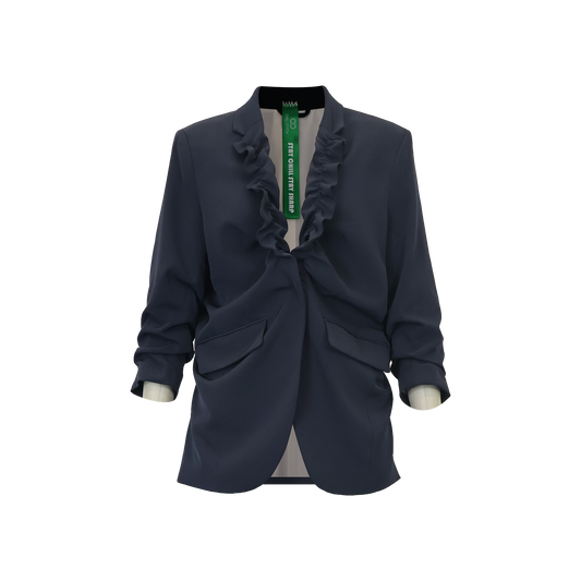 Gathered Lapel Blazer
