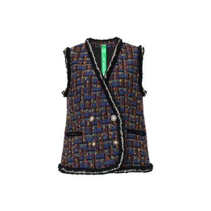 Chaleco cruzado de tweed