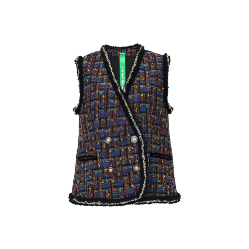 Chaleco cruzado de tweed