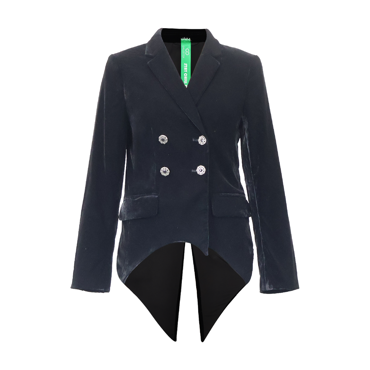 Upcycled Vintage Double-Breasted Velvet Tailcoat