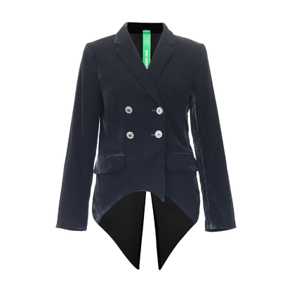 Upcycled Vintage Double-Breasted Velvet Tailcoat
