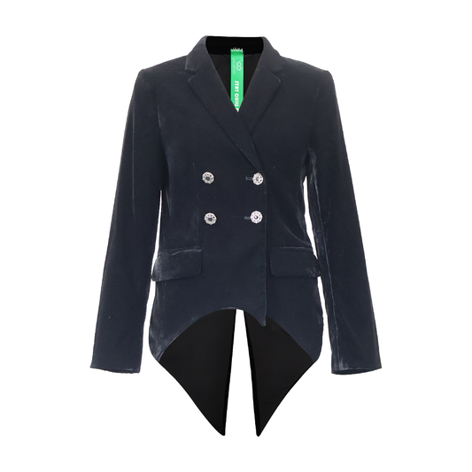 Upcycled Vintage Double-Breasted Velvet Tailcoat