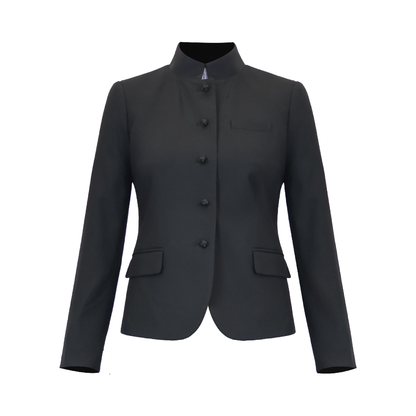 Sustainable Mandarin Collar Blazer for Women – Knot Front