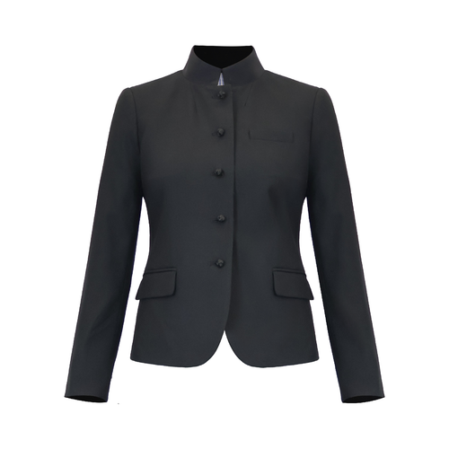 Sustainable Mandarin Collar Blazer for Women – Knot Front
