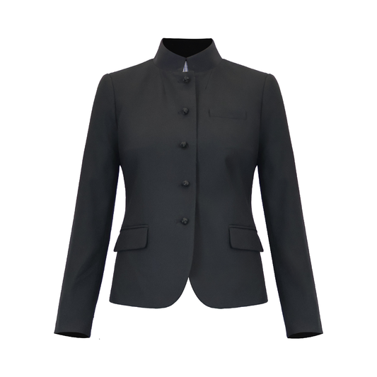Sustainable Mandarin Collar Blazer for Women – Knot Front