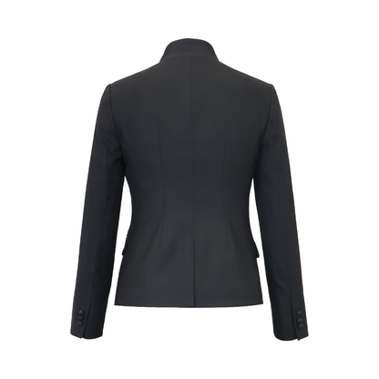 Sustainable Mandarin Collar Blazer for Women – Knot Front