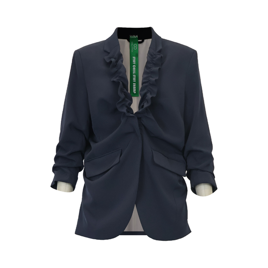 Upcycled Ruffled Blazer – Sustainable Women’s Jacke