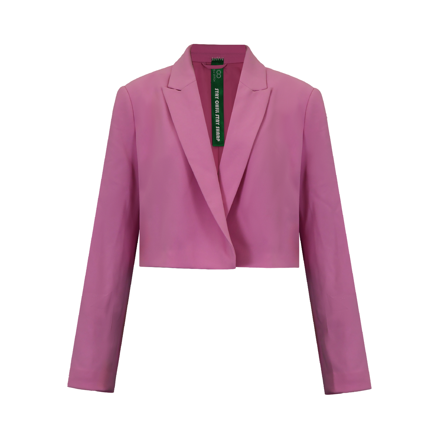 Upcycled Pink Cropped Blazer – Modern High-Waist Office Style