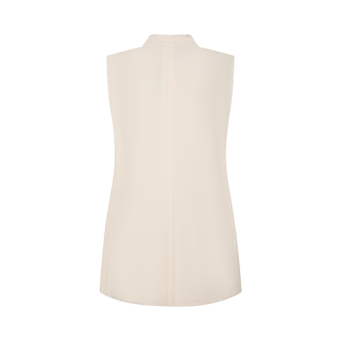 Upcycled White Stand-Collar Vest – Minimalist Oriental Chic