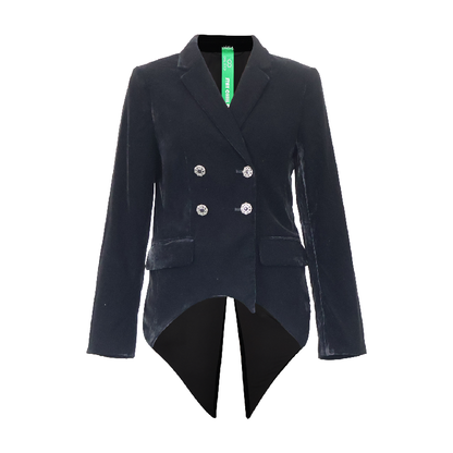 Upcycled Vintage Double-Breasted Velvet Tailcoat