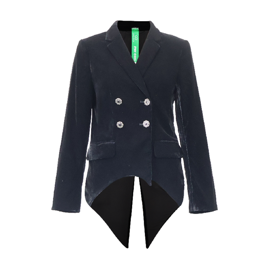 Upcycled Vintage Double-Breasted Velvet Tailcoat