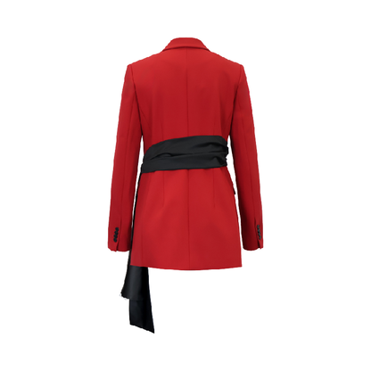 Upcycled Asymmetric Belted Blazer – Modern Sustainable Officewear