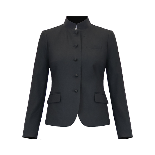 Sustainable Mandarin Collar Blazer for Women – Knot Front